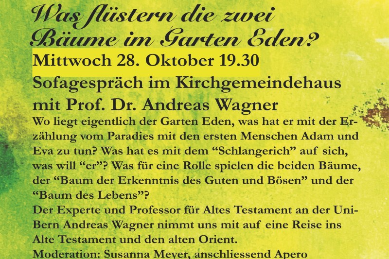 Mittwoch, 28. Oktober, 19.30 Uhr
