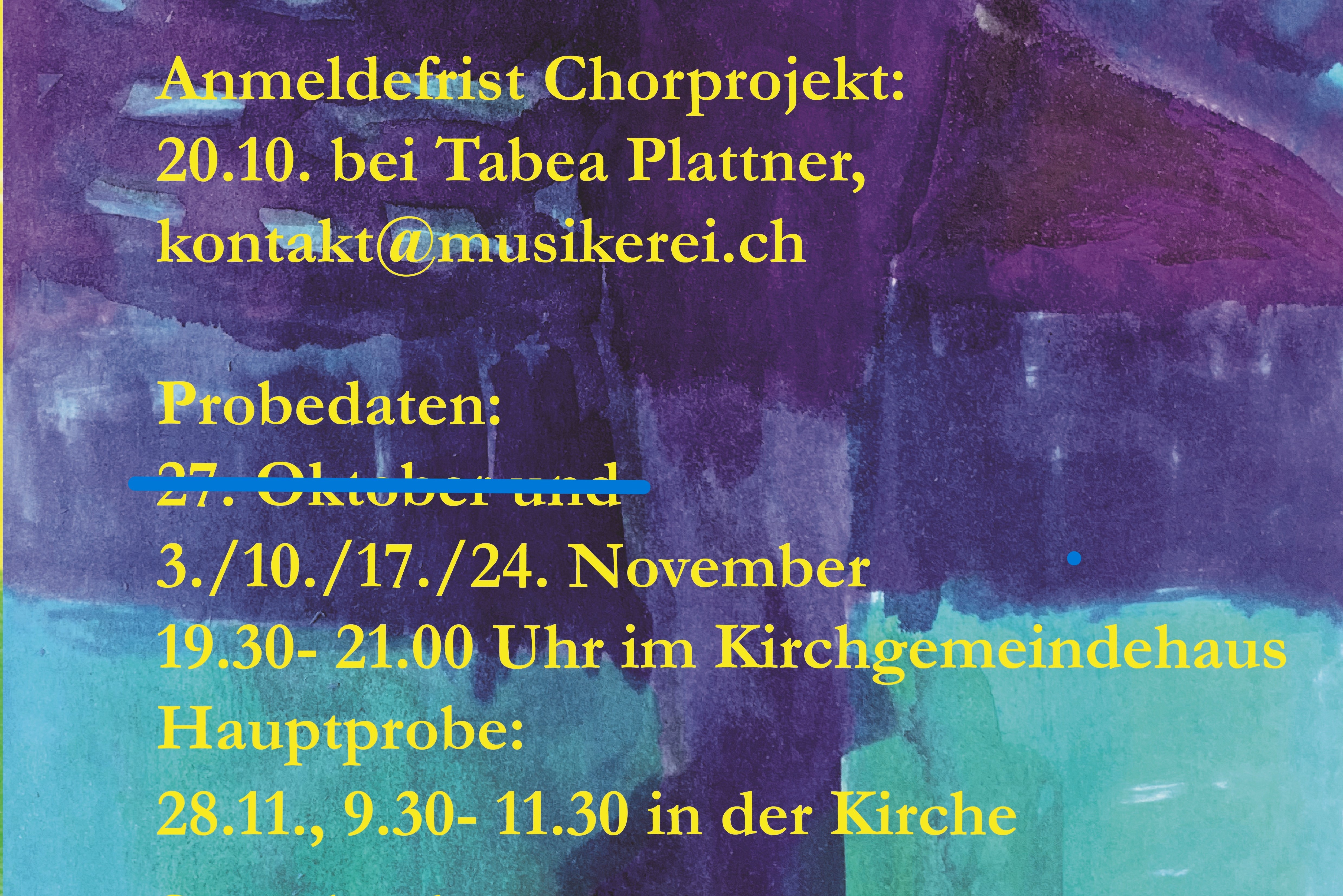 Chorprojekt Stärnegarte vom Sonntag, 29. November
